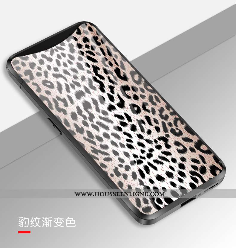 Coque Oppo Find X Créatif Tendance Cœur Silicone Étui Modèle Fleurie Tempérer Noir