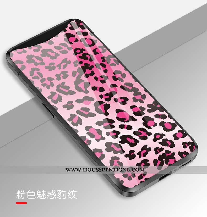 Coque Oppo Find X Créatif Tendance Cœur Silicone Étui Modèle Fleurie Tempérer Noir