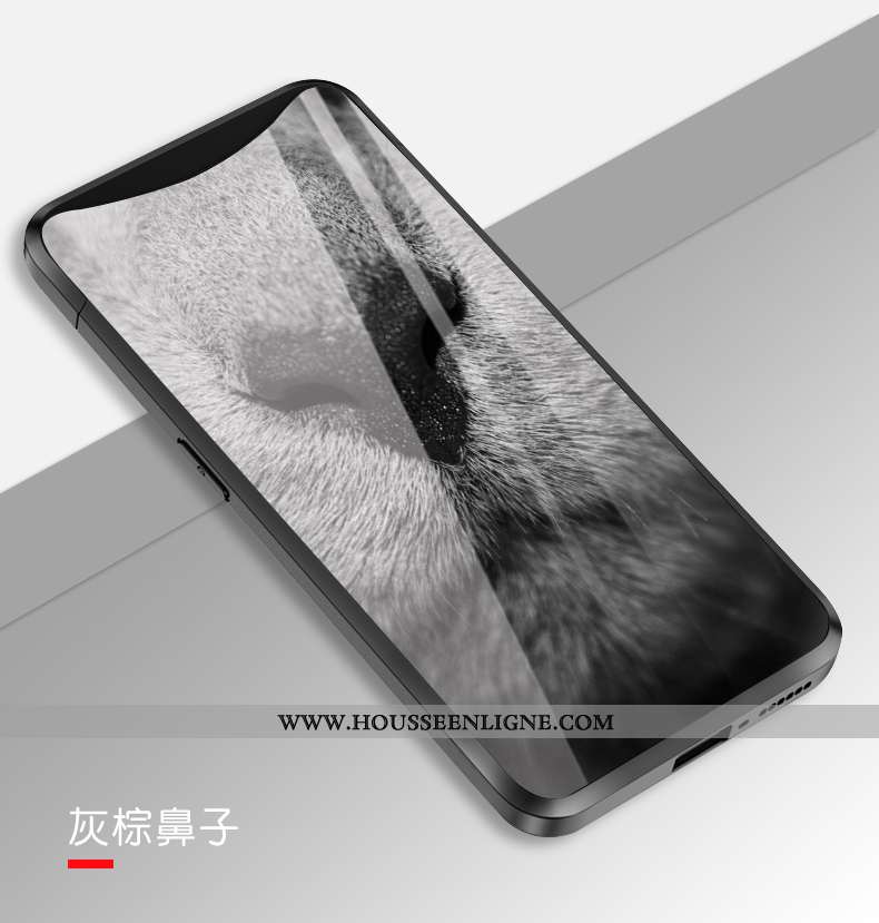 Coque Oppo Find X Créatif Tendance Cœur Silicone Étui Modèle Fleurie Tempérer Noir