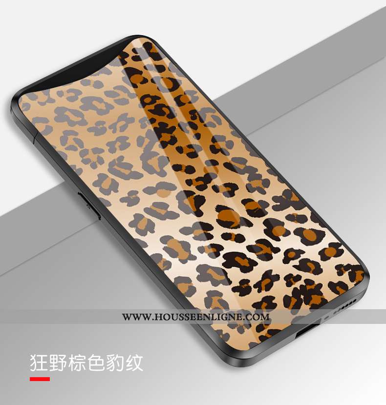 Coque Oppo Find X Créatif Tendance Cœur Silicone Étui Modèle Fleurie Tempérer Noir
