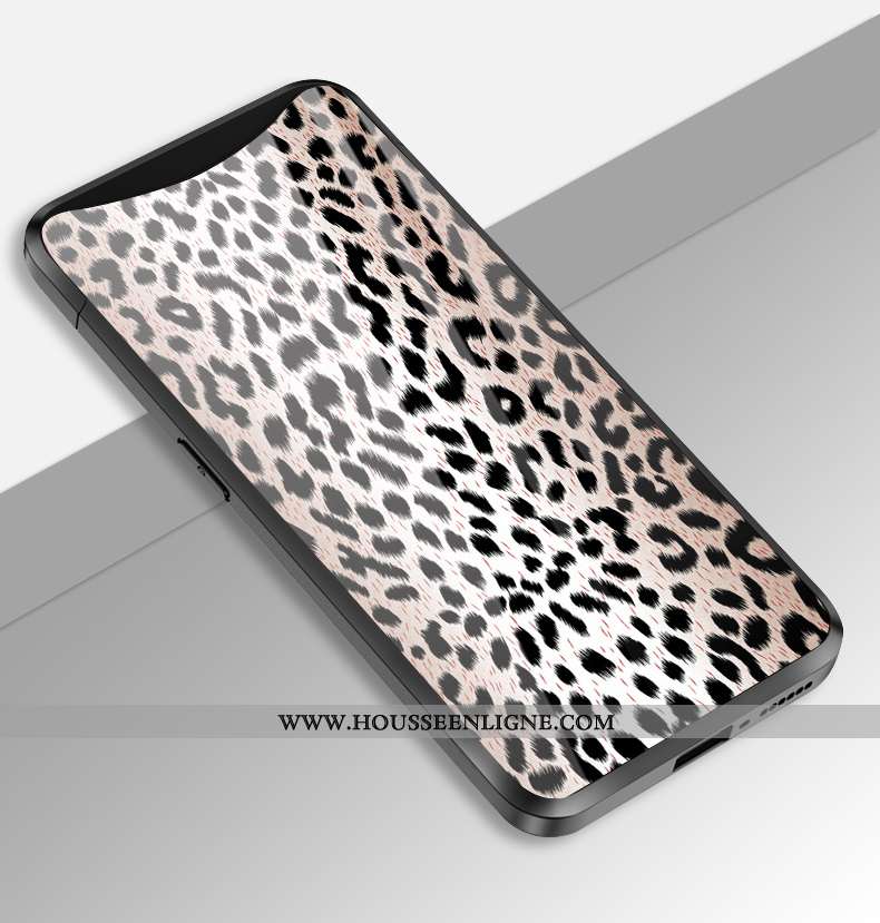 Coque Oppo Find X Créatif Tendance Cœur Silicone Étui Modèle Fleurie Tempérer Noir