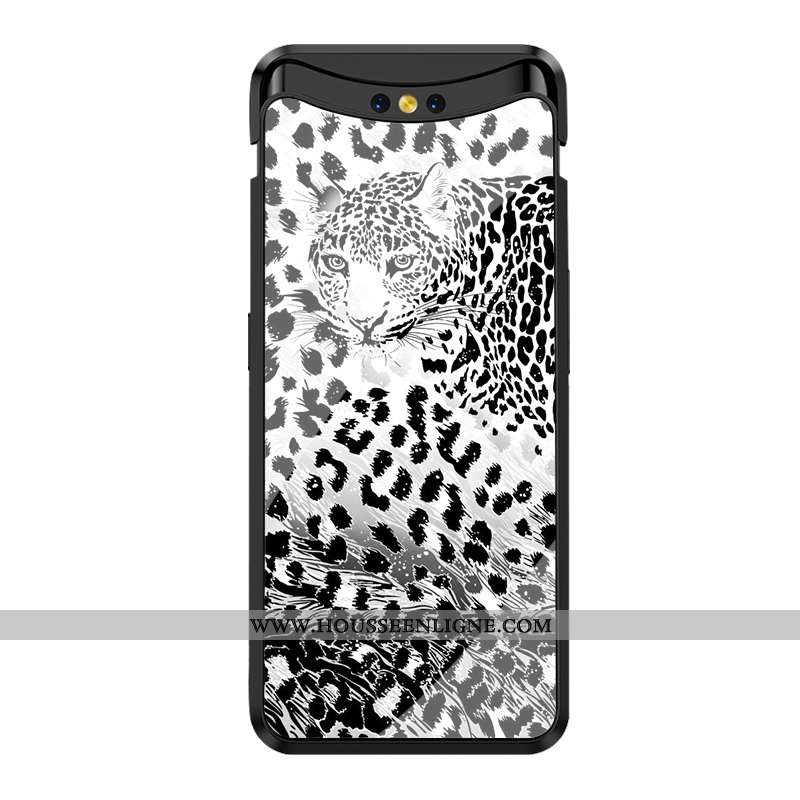 Coque Oppo Find X Créatif Tendance Cœur Silicone Étui Modèle Fleurie Tempérer Noir