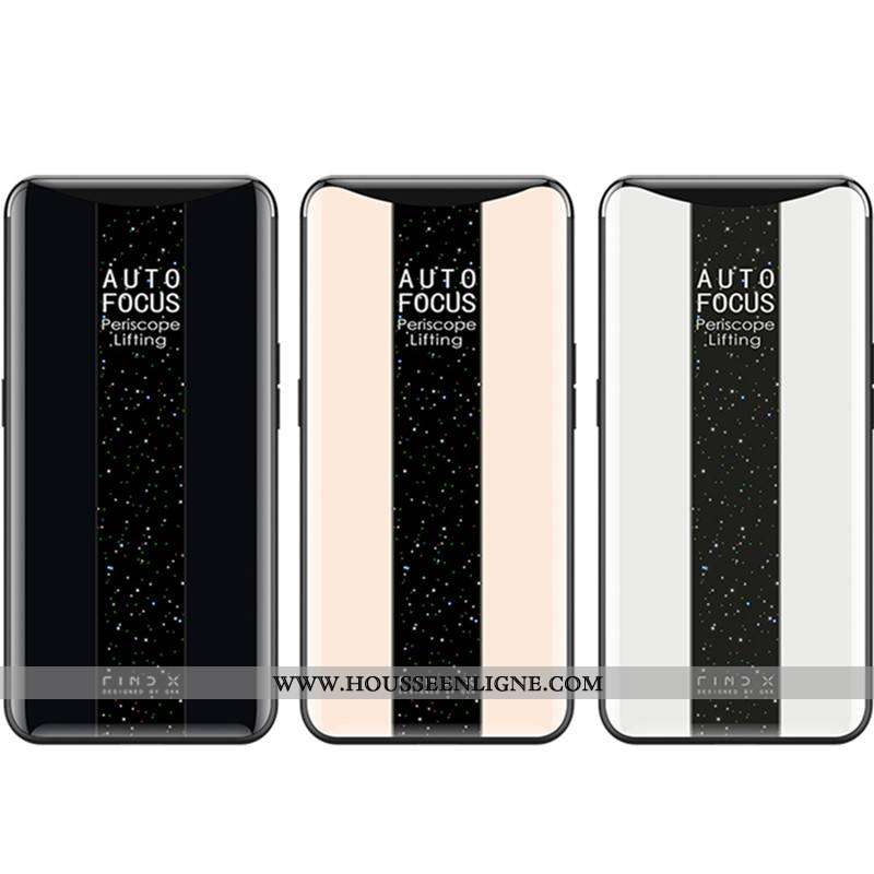 Coque Oppo Find X Fluide Doux Protection Verre Difficile Noir Net Rouge