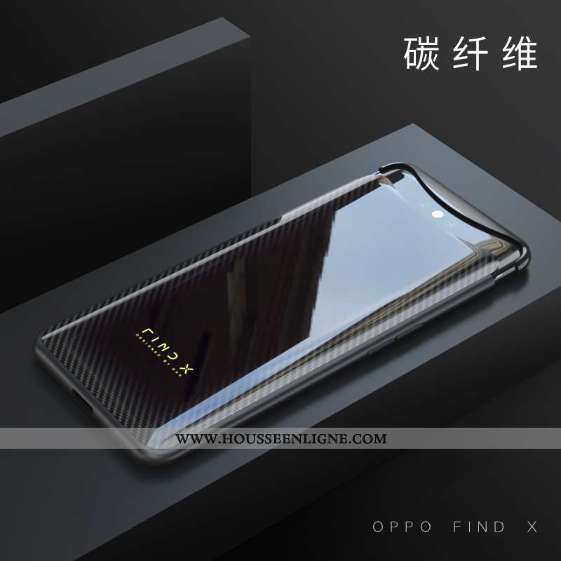 Coque Oppo Find X Fluide Doux Protection Verre Difficile Noir Net Rouge