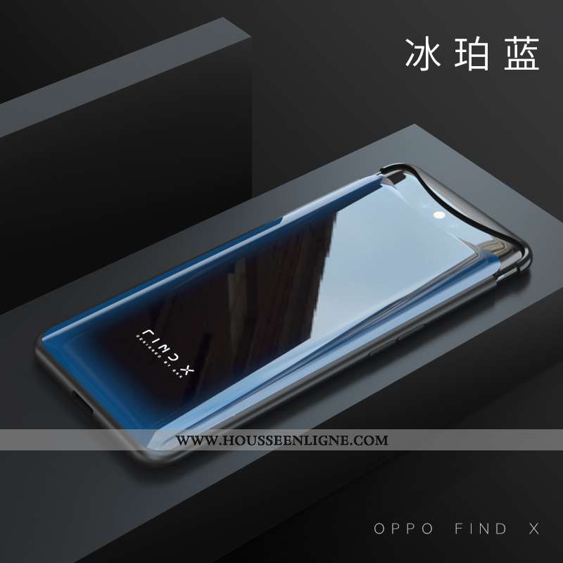 Coque Oppo Find X Fluide Doux Protection Verre Difficile Noir Net Rouge