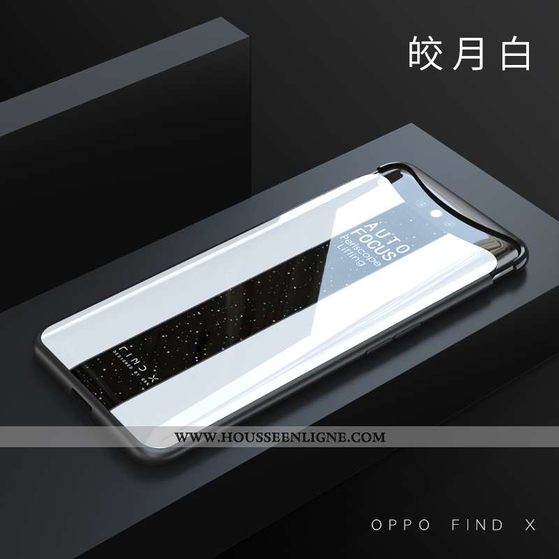 Coque Oppo Find X Fluide Doux Protection Verre Difficile Noir Net Rouge