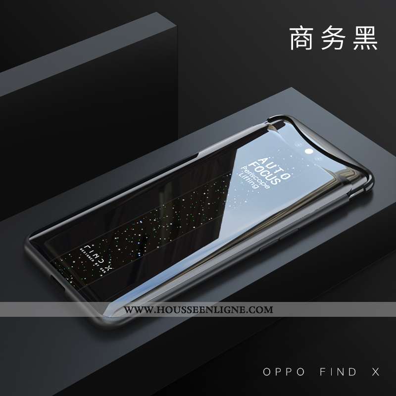 Coque Oppo Find X Fluide Doux Protection Verre Difficile Noir Net Rouge