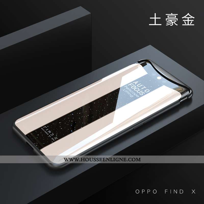 Coque Oppo Find X Fluide Doux Protection Verre Difficile Noir Net Rouge