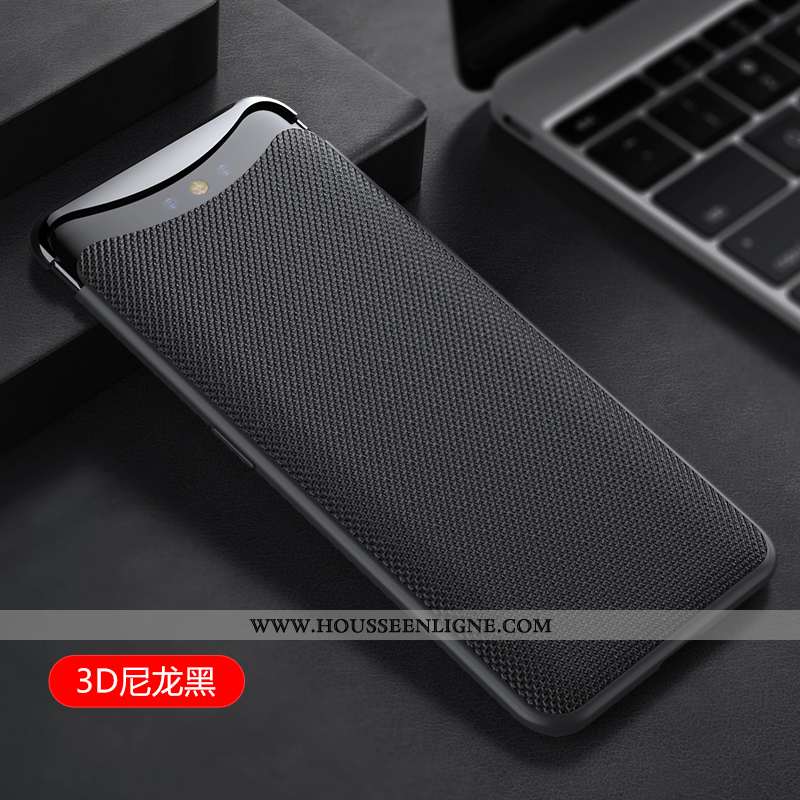 Coque Oppo Find X Fluide Doux Silicone Ultra Ornements Suspendus Incassable Tendance Fibre Noir