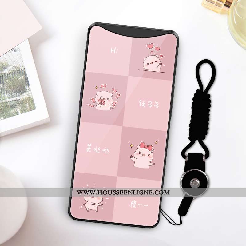 Coque Oppo Find X Ornements Suspendus Personnalité Verre Ultra Charmant Créatif Rose