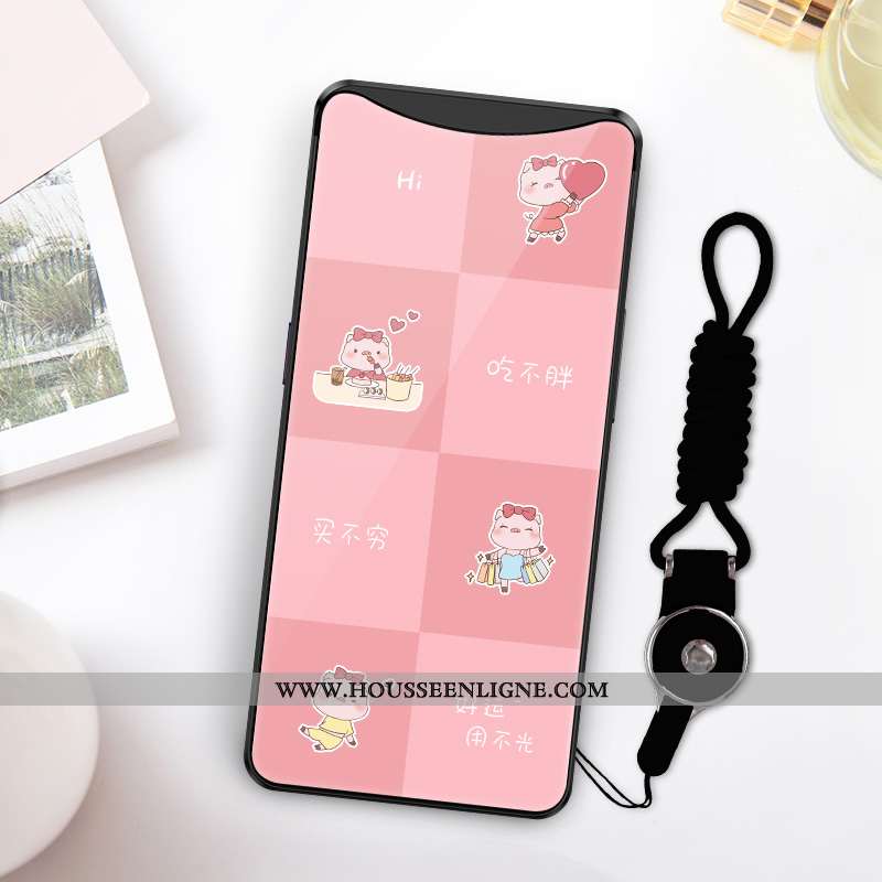 Coque Oppo Find X Ornements Suspendus Personnalité Verre Ultra Charmant Créatif Rose