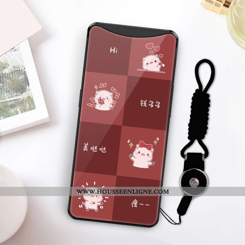 Coque Oppo Find X Ornements Suspendus Personnalité Verre Ultra Charmant Créatif Rose