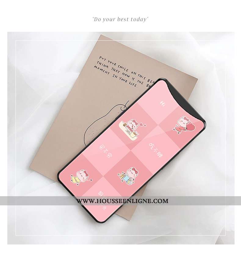 Coque Oppo Find X Ornements Suspendus Personnalité Verre Ultra Charmant Créatif Rose