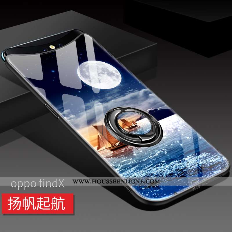 Coque Oppo Find X Ultra Légère Délavé En Daim Tout Compris Bleu Incassable Téléphone Portable