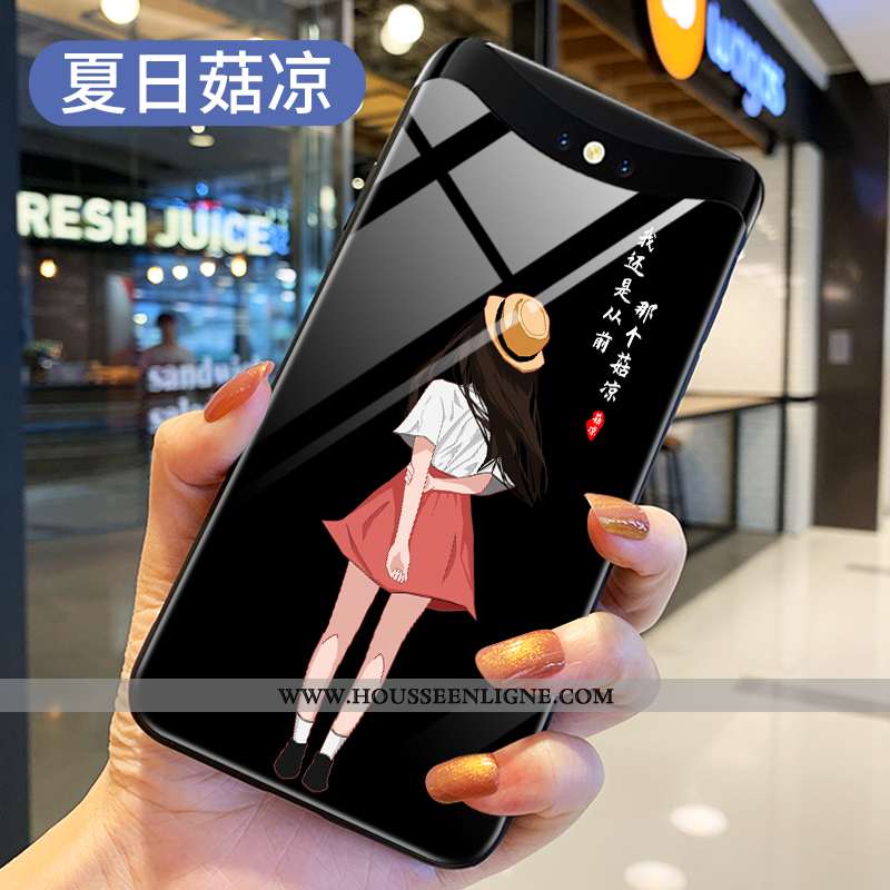 Coque Oppo Find X Verre Fluide Doux Protection Juvénile Téléphone Portable Tout Compris Amoureux Noi