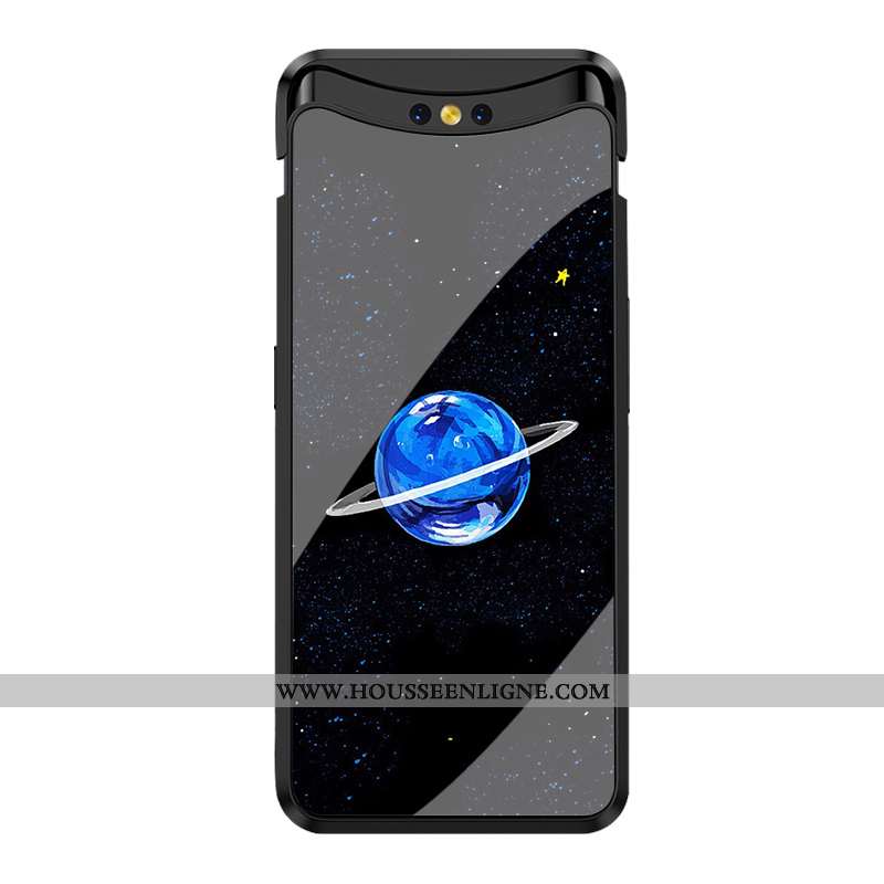Coque Oppo Find X Verre Personnalité Amoureux Clair Univers Noir