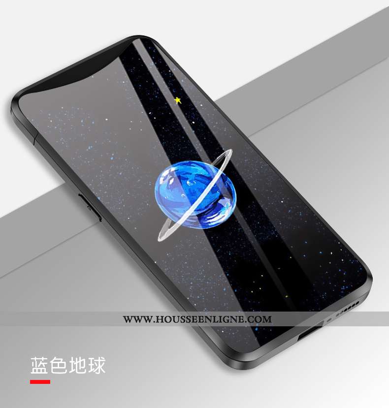 Coque Oppo Find X Verre Personnalité Amoureux Clair Univers Noir