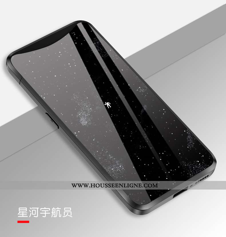Coque Oppo Find X Verre Personnalité Amoureux Clair Univers Noir