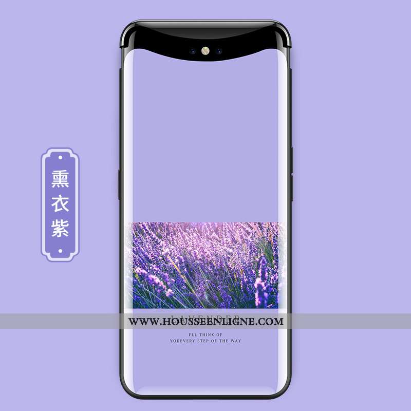 Coque Oppo Find X Verre Personnalité Ultra Téléphone Portable Fleur Protection Créatif Violet