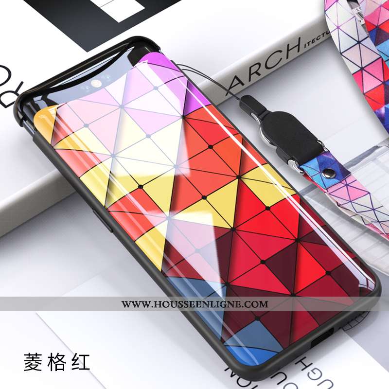 Coque Oppo Find X Verre Ultra Magnétisme Net Rouge Tout Compris Protection Bleu