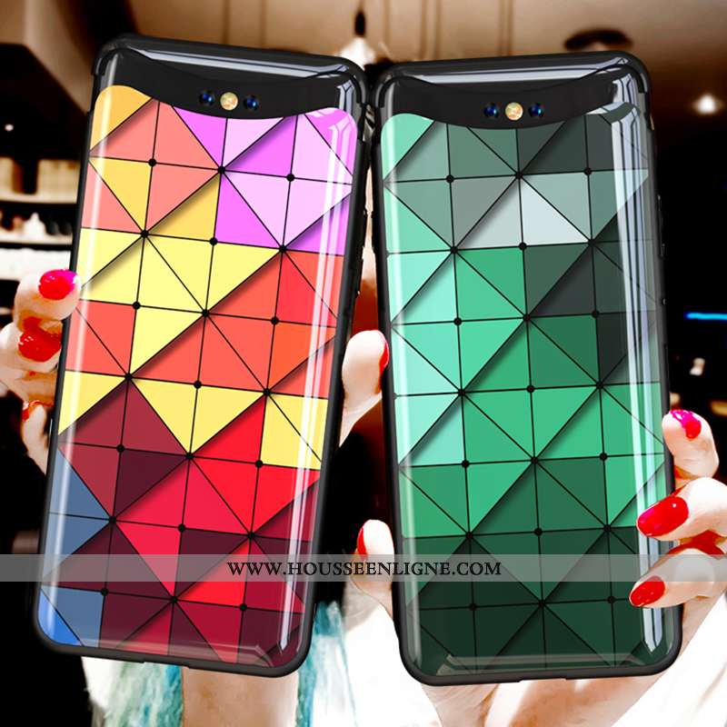Coque Oppo Find X Verre Ultra Magnétisme Net Rouge Tout Compris Protection Bleu