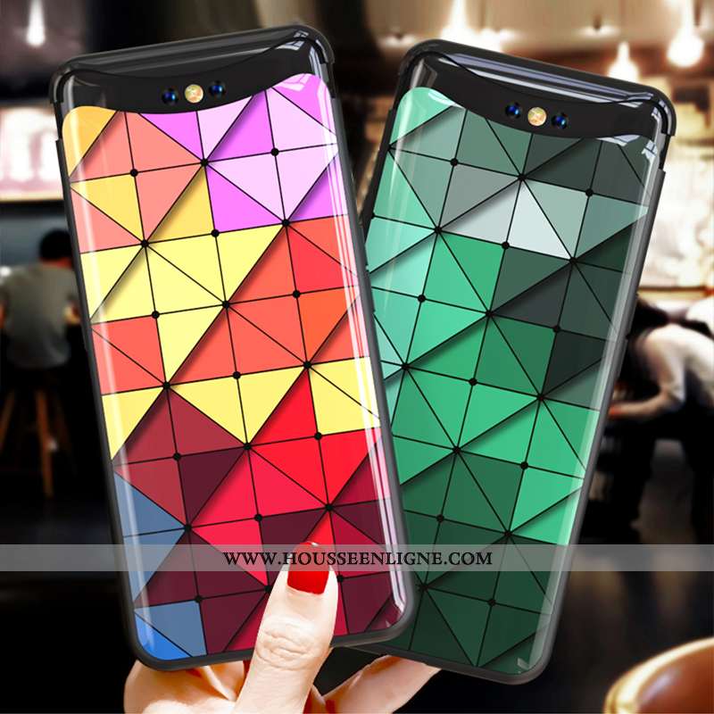 Coque Oppo Find X Verre Ultra Magnétisme Net Rouge Tout Compris Protection Bleu