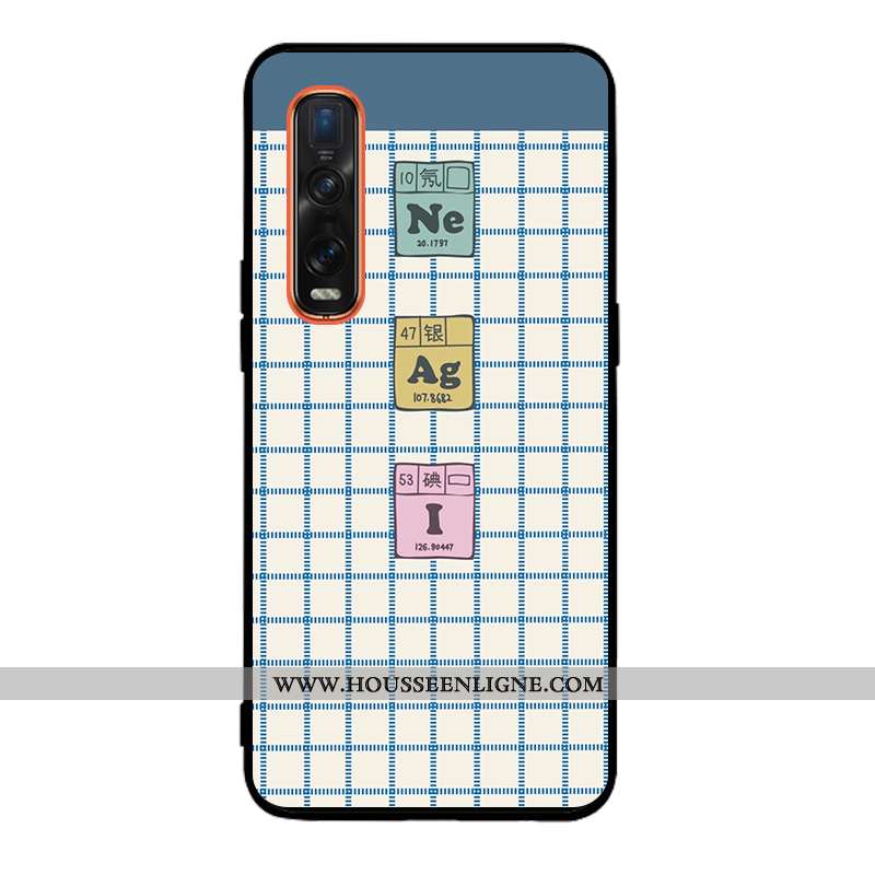 Coque Oppo Find X2 Pro Créatif Tendance Bleu Fluide Doux Silicone Incassable Tout Compris