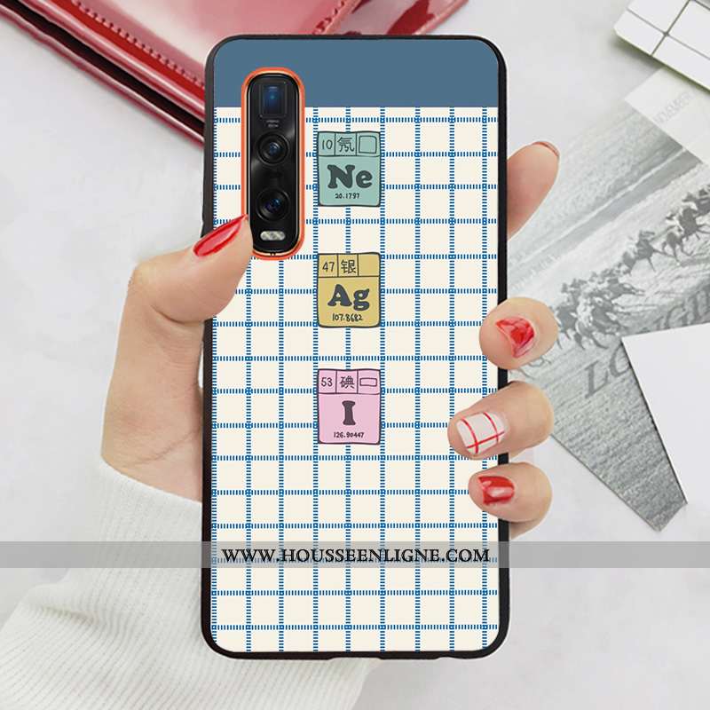 Coque Oppo Find X2 Pro Créatif Tendance Bleu Fluide Doux Silicone Incassable Tout Compris