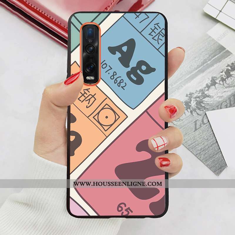 Coque Oppo Find X2 Pro Créatif Tendance Bleu Fluide Doux Silicone Incassable Tout Compris