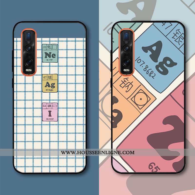 Coque Oppo Find X2 Pro Créatif Tendance Bleu Fluide Doux Silicone Incassable Tout Compris