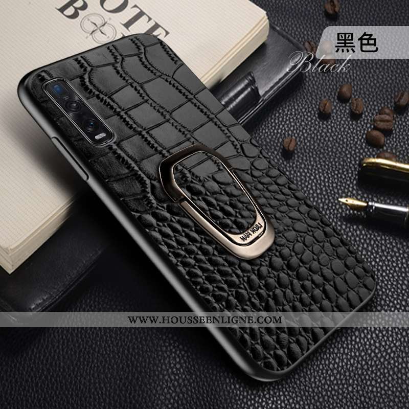Coque Oppo Find X2 Pro Cuir Véritable Cuir Étui Business À Bord Personnalité Luxe Marron