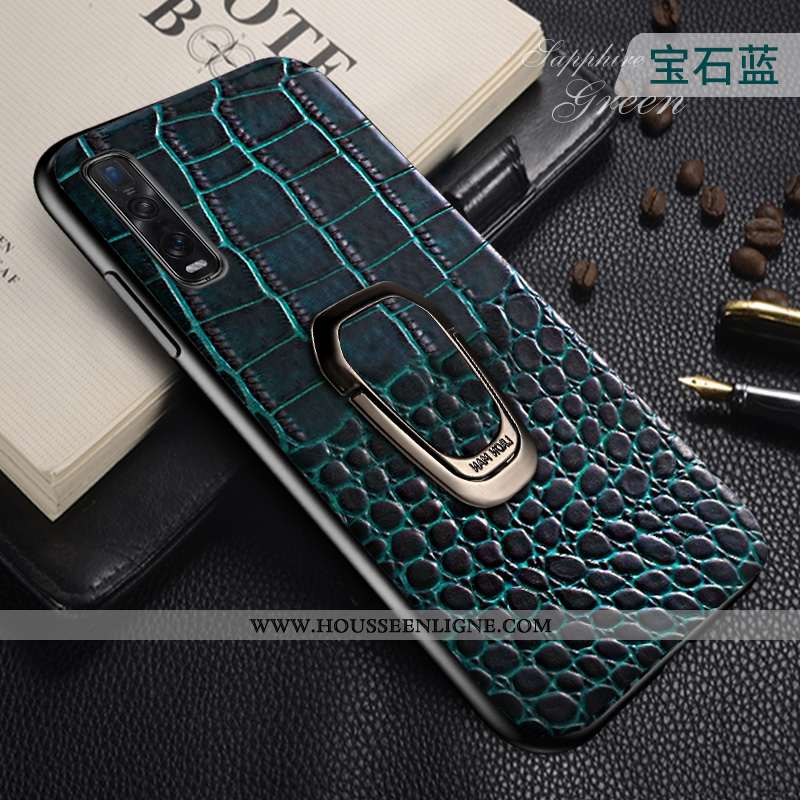 Coque Oppo Find X2 Pro Cuir Véritable Cuir Étui Business À Bord Personnalité Luxe Marron