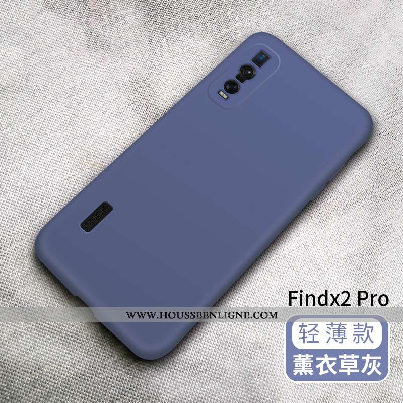 Coque Oppo Find X2 Pro Légère Fluide Doux Délavé En Daim Téléphone Portable Incassable Net Rouge Ver