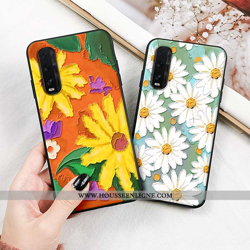 Coque Oppo Find X2 Pro Protection Délavé En Daim Violet Tout Compris Vintage Créatif Téléphone Porta