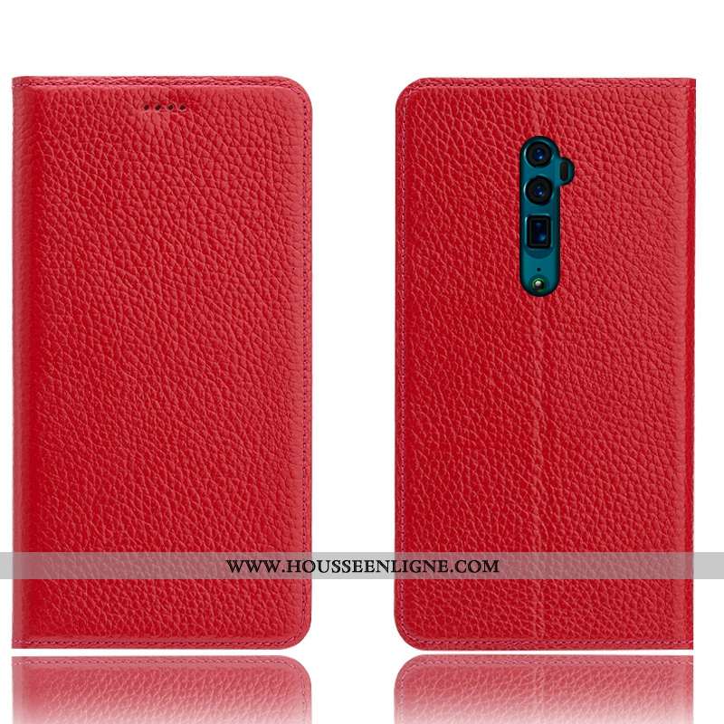 Coque Oppo Reno 10x Zoom Cuir Véritable Protection Tout Compris Téléphone Portable Étui Incassable B