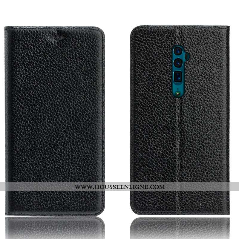 Coque Oppo Reno 10x Zoom Cuir Véritable Protection Tout Compris Téléphone Portable Étui Incassable B
