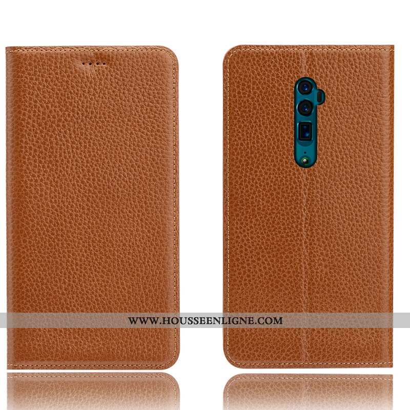 Coque Oppo Reno 10x Zoom Cuir Véritable Protection Tout Compris Téléphone Portable Étui Incassable B