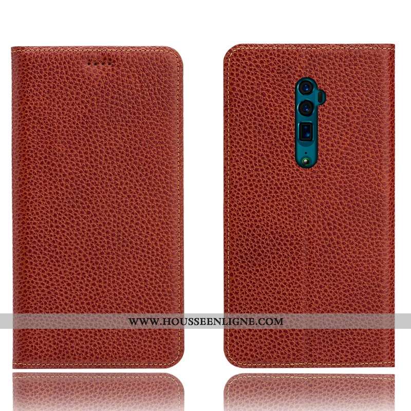Coque Oppo Reno 10x Zoom Cuir Véritable Protection Tout Compris Téléphone Portable Étui Incassable B