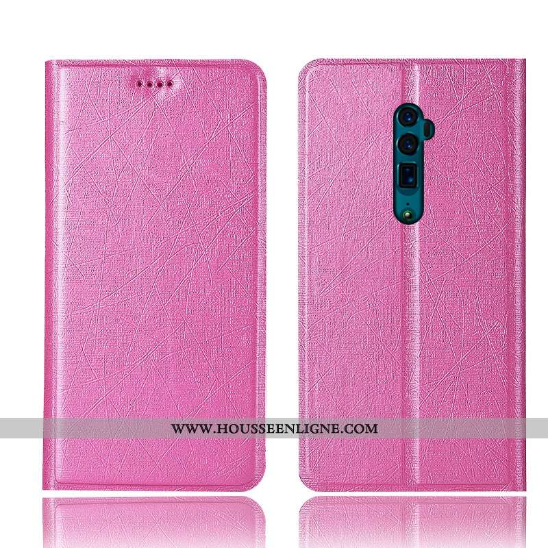 Coque Oppo Reno 10x Zoom Protection Cuir Soie Téléphone Portable Or Tout Compris Doré