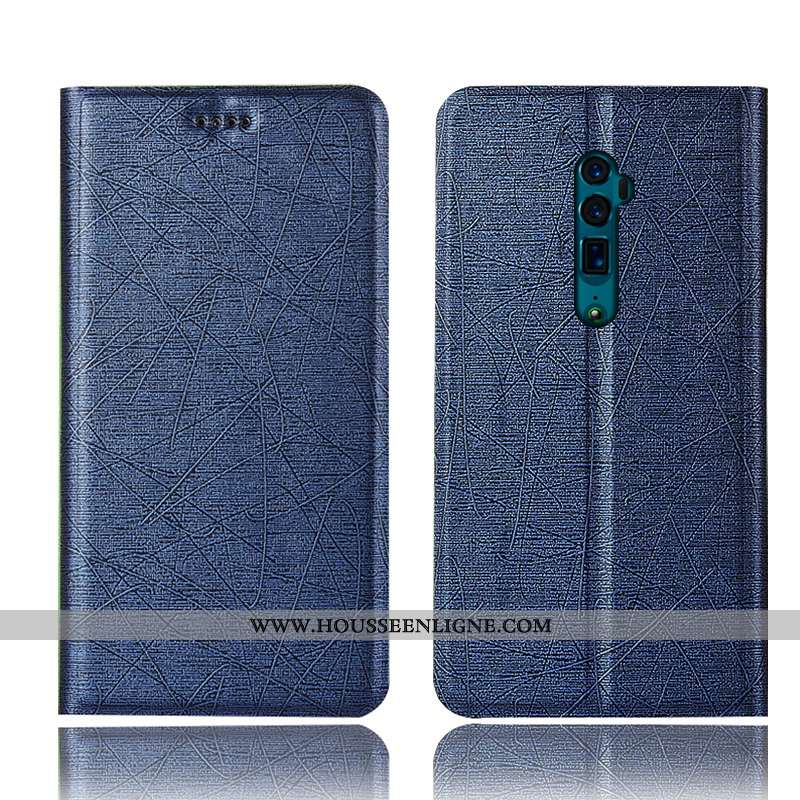 Coque Oppo Reno 10x Zoom Protection Cuir Soie Téléphone Portable Or Tout Compris Doré