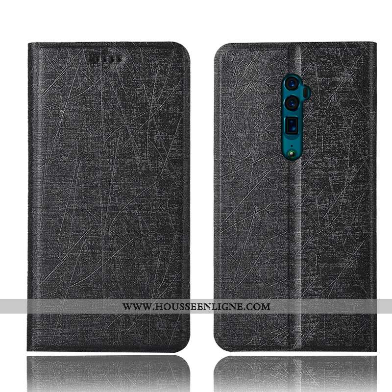 Coque Oppo Reno 10x Zoom Protection Cuir Soie Téléphone Portable Or Tout Compris Doré