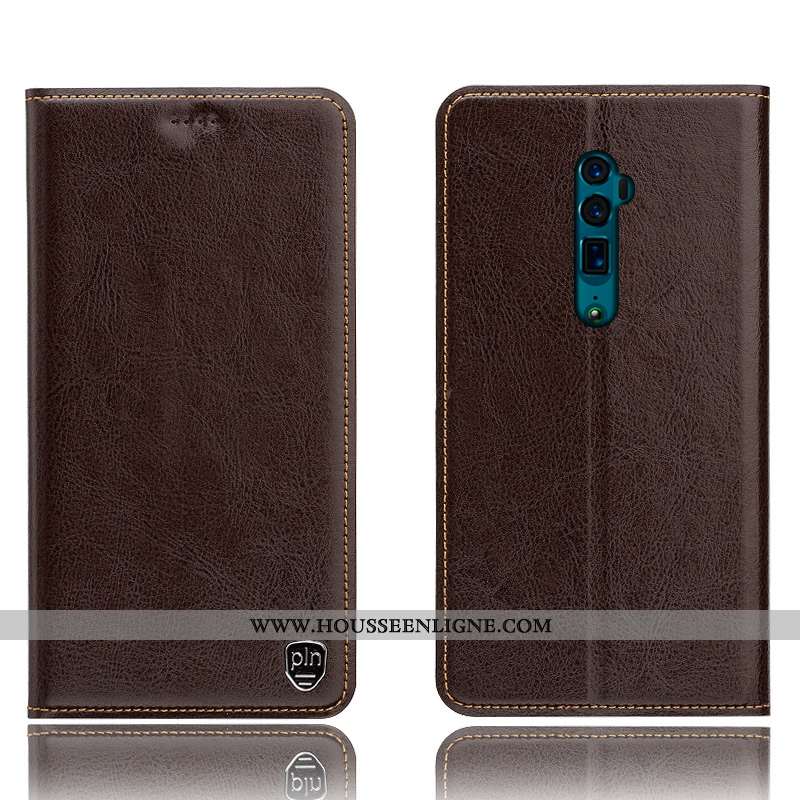 Coque Oppo Reno 10x Zoom Protection Cuir Véritable Incassable Étui Modèle Fleurie Téléphone Portable