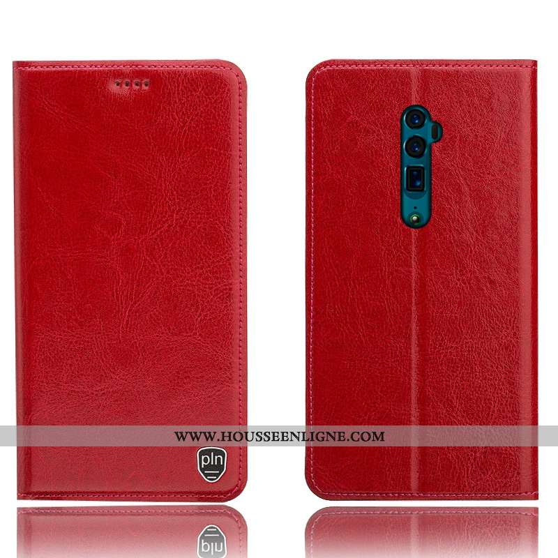 Coque Oppo Reno 10x Zoom Protection Cuir Véritable Incassable Étui Modèle Fleurie Téléphone Portable