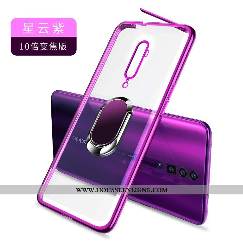 Coque Oppo Reno 10x Zoom Transparent Créatif Incassable Silicone Violet Légère Protection