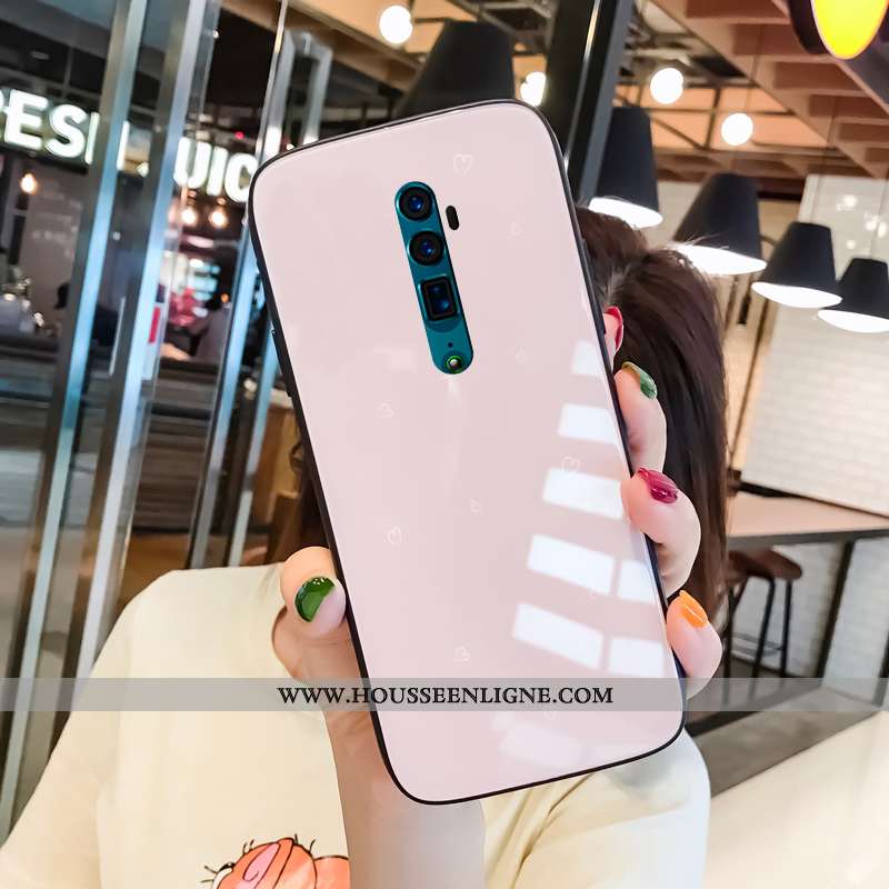 Coque Oppo Reno 10x Zoom Verre Étui Difficile Incassable Téléphone Portable Support Beige