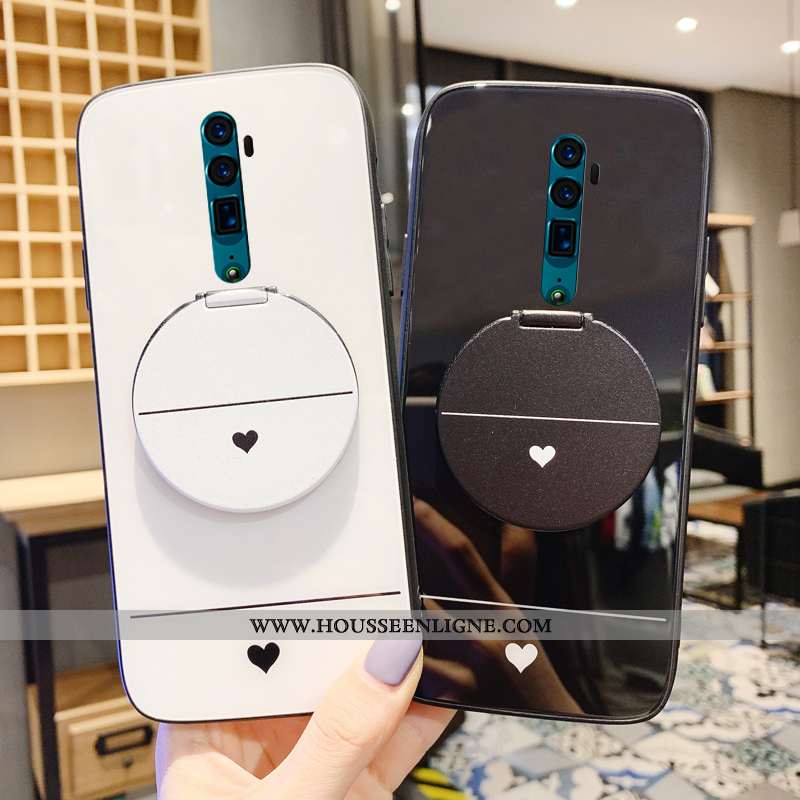 Coque Oppo Reno 10x Zoom Verre Étui Difficile Incassable Téléphone Portable Support Beige