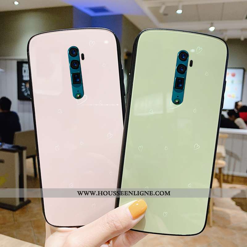 Coque Oppo Reno 10x Zoom Verre Étui Difficile Incassable Téléphone Portable Support Beige