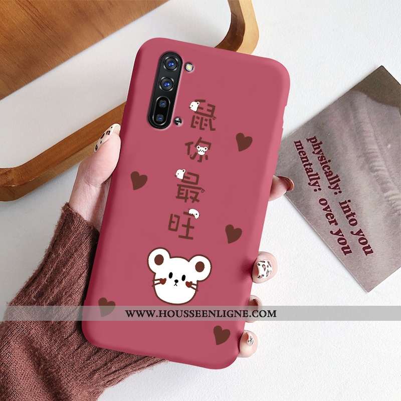 Coque Oppo Reno 3 Charmant Ultra Mode Étui Amoureux Silicone Net Rouge