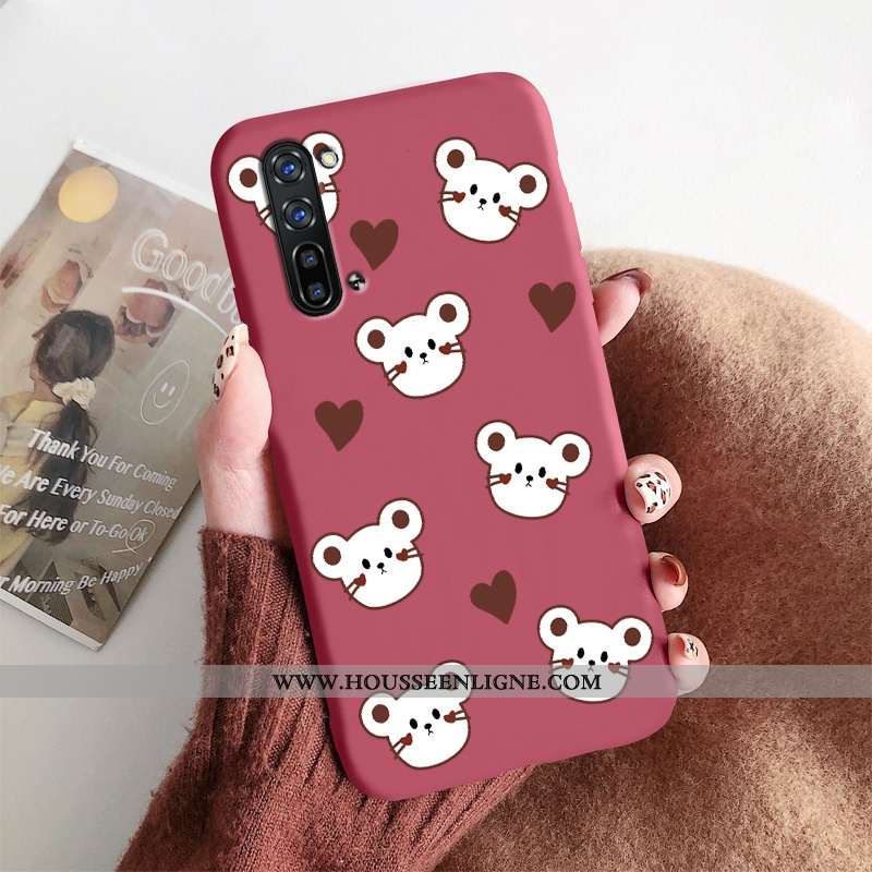 Coque Oppo Reno 3 Charmant Ultra Mode Étui Amoureux Silicone Net Rouge