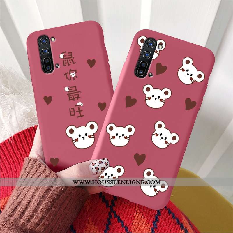 Coque Oppo Reno 3 Charmant Ultra Mode Étui Amoureux Silicone Net Rouge